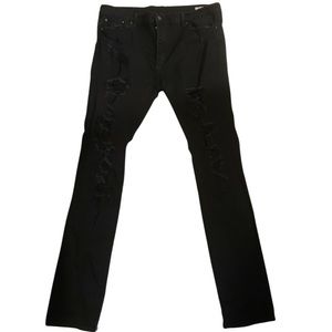 SIZE 38 MNML BLACK RHINESTONE SKINNY JEANS